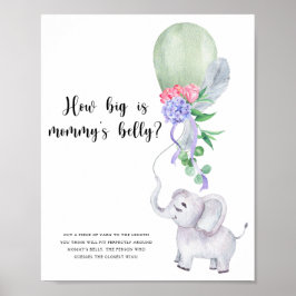 Poster Elefante & Balão Quão grande é a barriga da mamãe