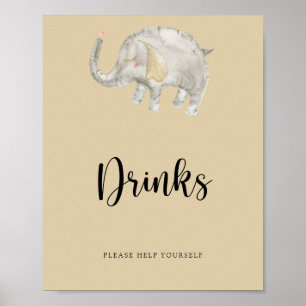 Poster Elefante - Bebidas de Balões - Sirvam-se