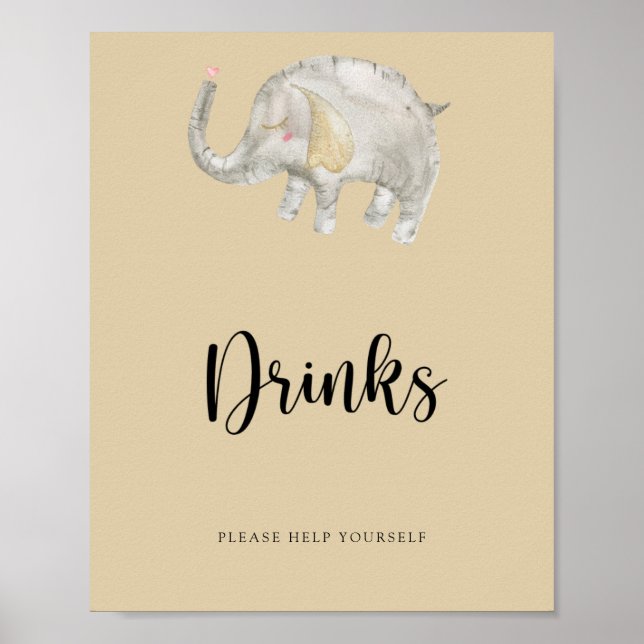 Poster Elefante - Bebidas de Balões - Sirvam-se (Frente)