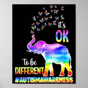 Poster Elefante Borboleta Conscientização do Autismo Está