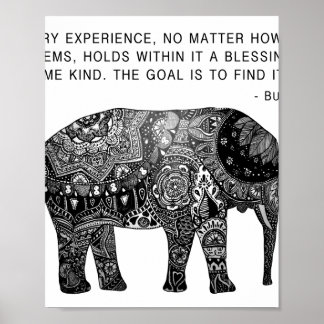 Poster Elefante Buddha Wisdom