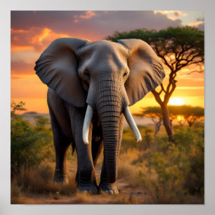Poster Elefante Bull Africano