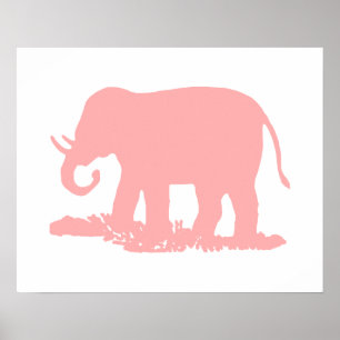 Poster Elefante cor-de-rosa
