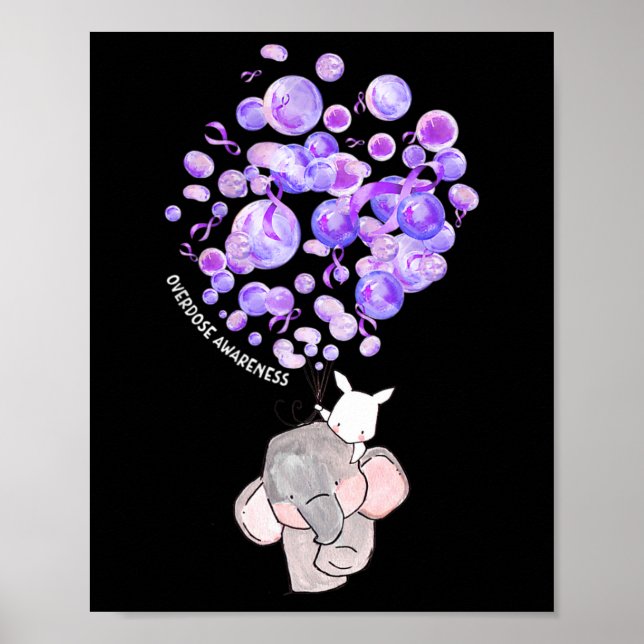 Poster Elefante Cortado Explode Roxo-Roxo Sobredosagem (Frente)