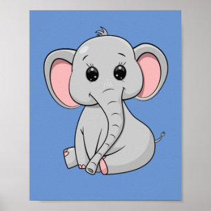 Poster Elefante Cute