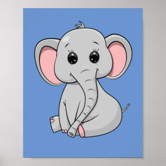 Poster Elefante Cute