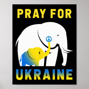 Poster Elefante da Bandeira da Ucrânia Vintage Ucraniano