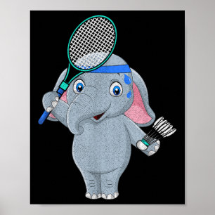Poster Elefante de Badminton