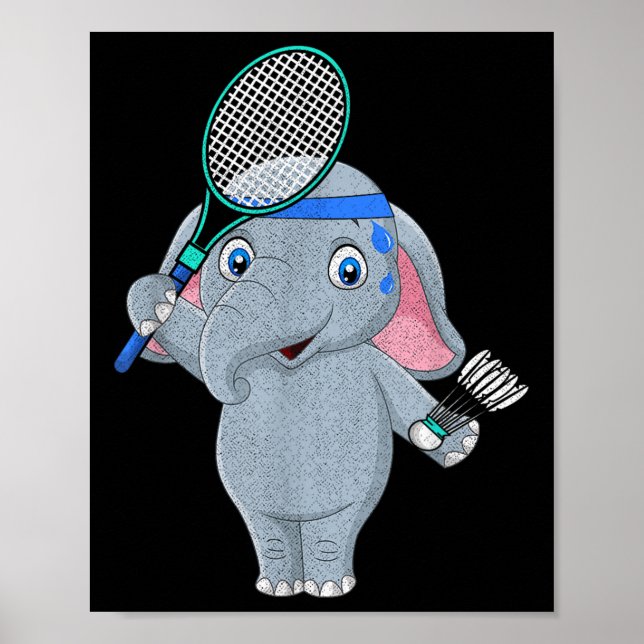 Poster Elefante de Badminton (Frente)