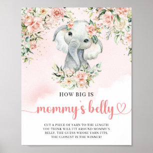 Poster Elefante de bebê bonito blusa O tamanho da barriga