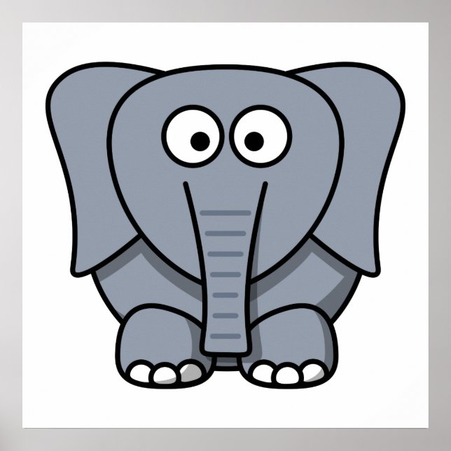 Póster Elefante de Cartoon Bonito (Frente)