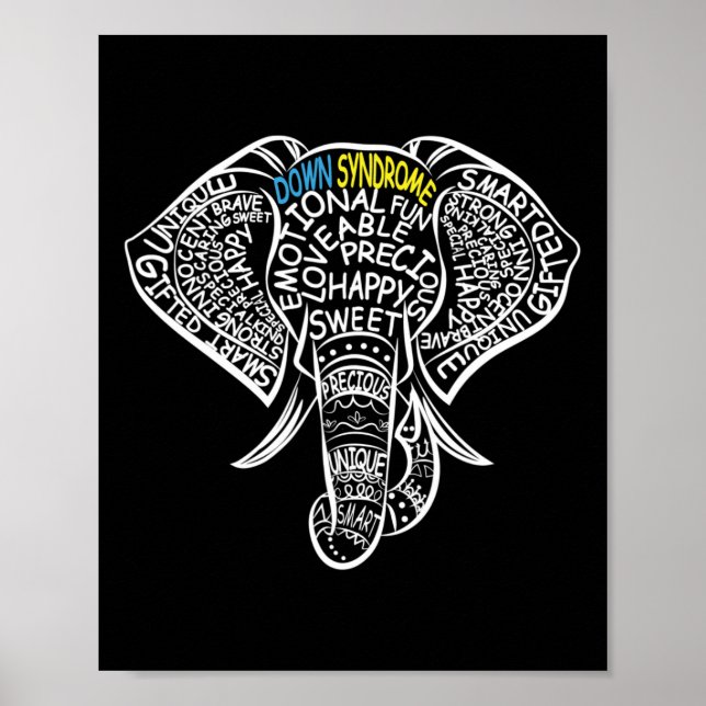 Poster Elefante de Consciência da Síndrome de Down (Frente)