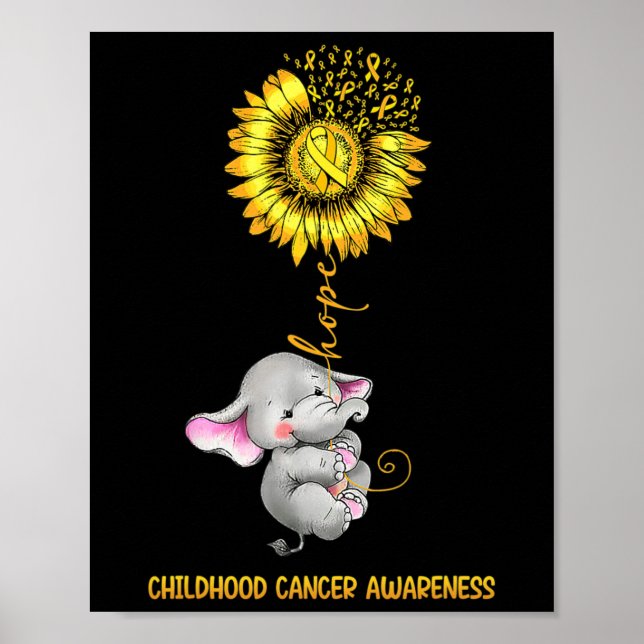 Poster Elefante de Esperança para a Conscientização do Câ (Frente)
