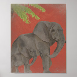 Poster Elefante de Estilo Vintage