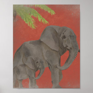 Poster Elefante de Estilo Vintage