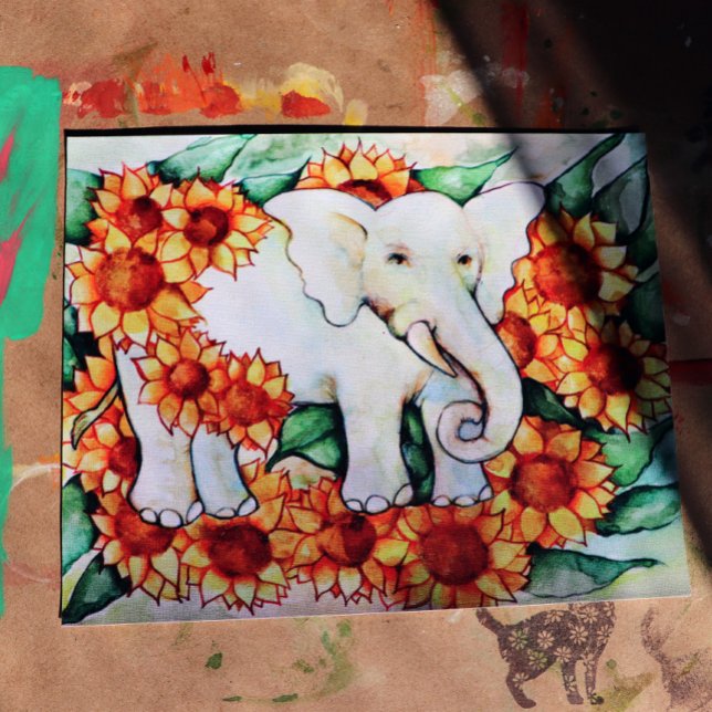 Poster Elefante de girassol (Criador carregado)