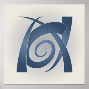 Poster Elefante de pedra azul