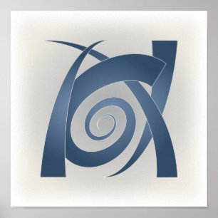 Poster Elefante de pedra azul