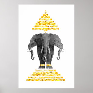 Poster Elefante de três cabeças