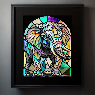 Poster Elefante De Vidro Com Aquarela