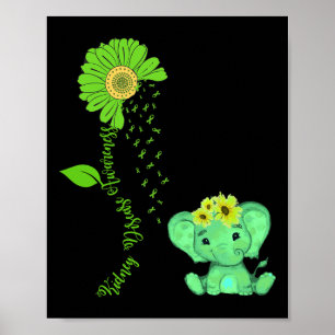 Poster Elefante Dor Nos Rins De Girassol Consciência Cost