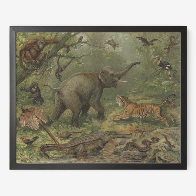 Poster Elefante e Amigos Animais (Criador carregado)