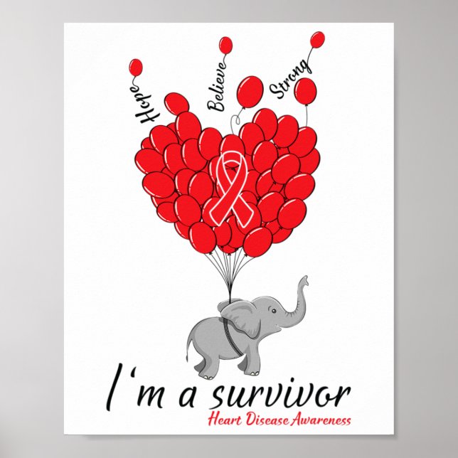 Poster Elefante Eu Sou Um Sobrevivente Conscientização Do (Frente)
