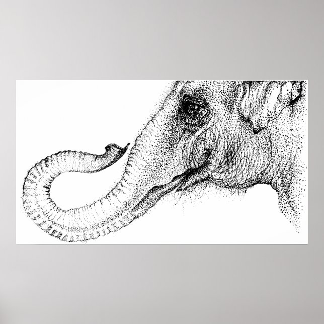 Póster elefante fiel a 100% por Inkspot (Frente)