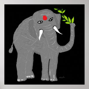 Póster Elefante indiano