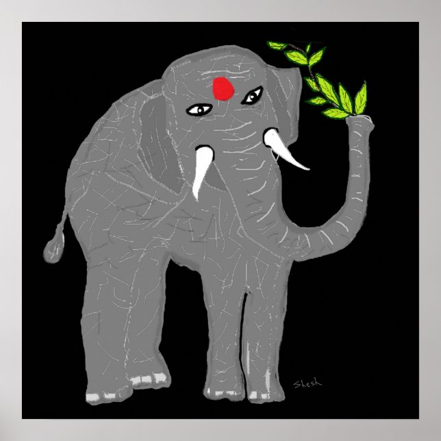 Póster Elefante indiano (Frente)