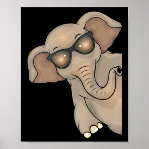 Poster Elefante legal com óculos de sol