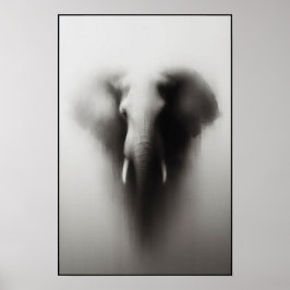 Poster Elefante na Abstrato de Névoa