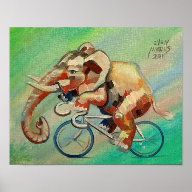 Póster Elefante no Bicicleta II (Frente)