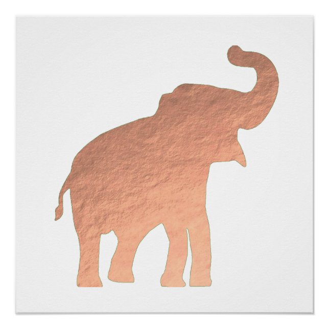 Póster Elefante rosa dourado (Frente)