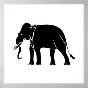 Poster Elefante Siamês