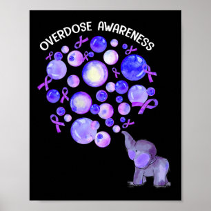 Poster Elefante Soprando Roxo-Roxo Sobredosagem
