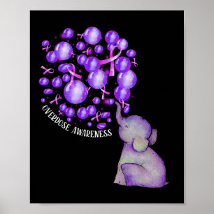 Poster Elefante Soprando Roxo-Roxo Sobredosagem