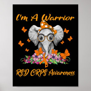 Poster Elefante Sou um guerreiro RSD Sensibilização CRPS