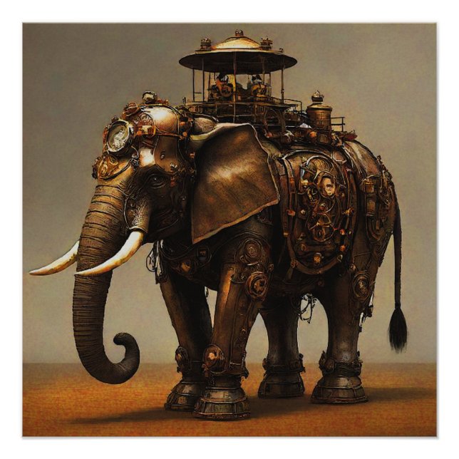 Póster Elefante Steampunk I (Frente)