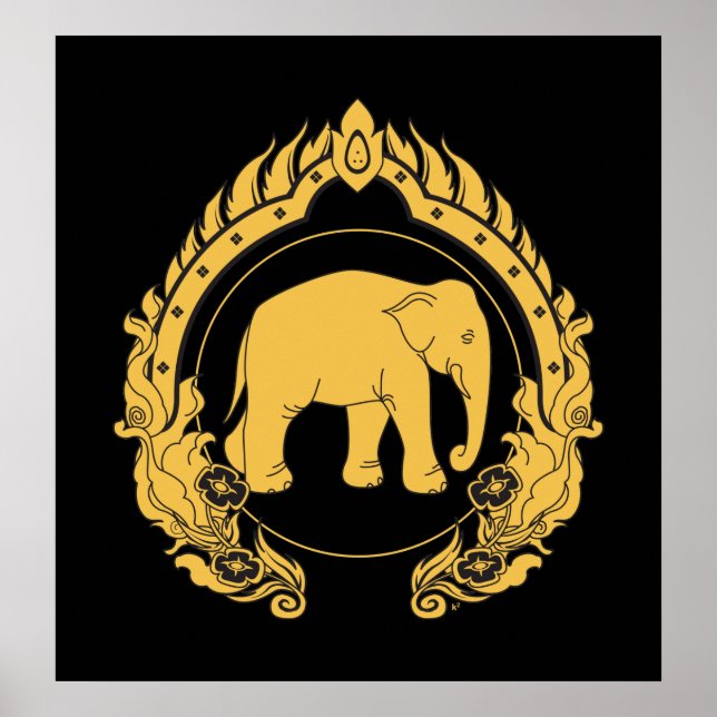 Poster Elefante Tailandês (Frente)