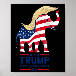 Poster Elefante Trump Republicano Mantenha a América Gran
