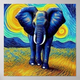 Poster Elefante Van Gogh