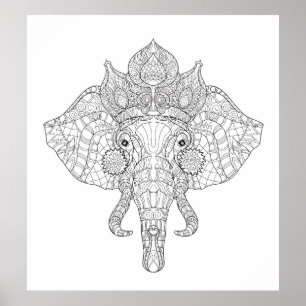 Póster Elefante Zendoodle principal 2