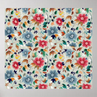 Poster Elegance Blooms: Fundo da Vintagem Floral