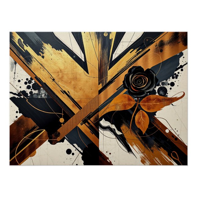 Póster Elegância Abstrata em Arte Única (Frente)