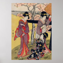 Poster Elegância Atemporal Arte Geisha do Antigo Japão