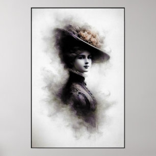 Poster Elegância Atemporal em Retrato Sombrio