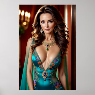 Poster Elegância da Mulher Turquesa (1)