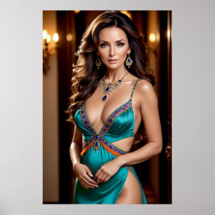 Poster Elegância da Mulher Turquesa (3)