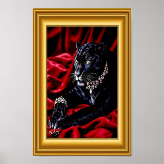 Poster Elegância da Pantera Negra – Arte de Vida Selvagem